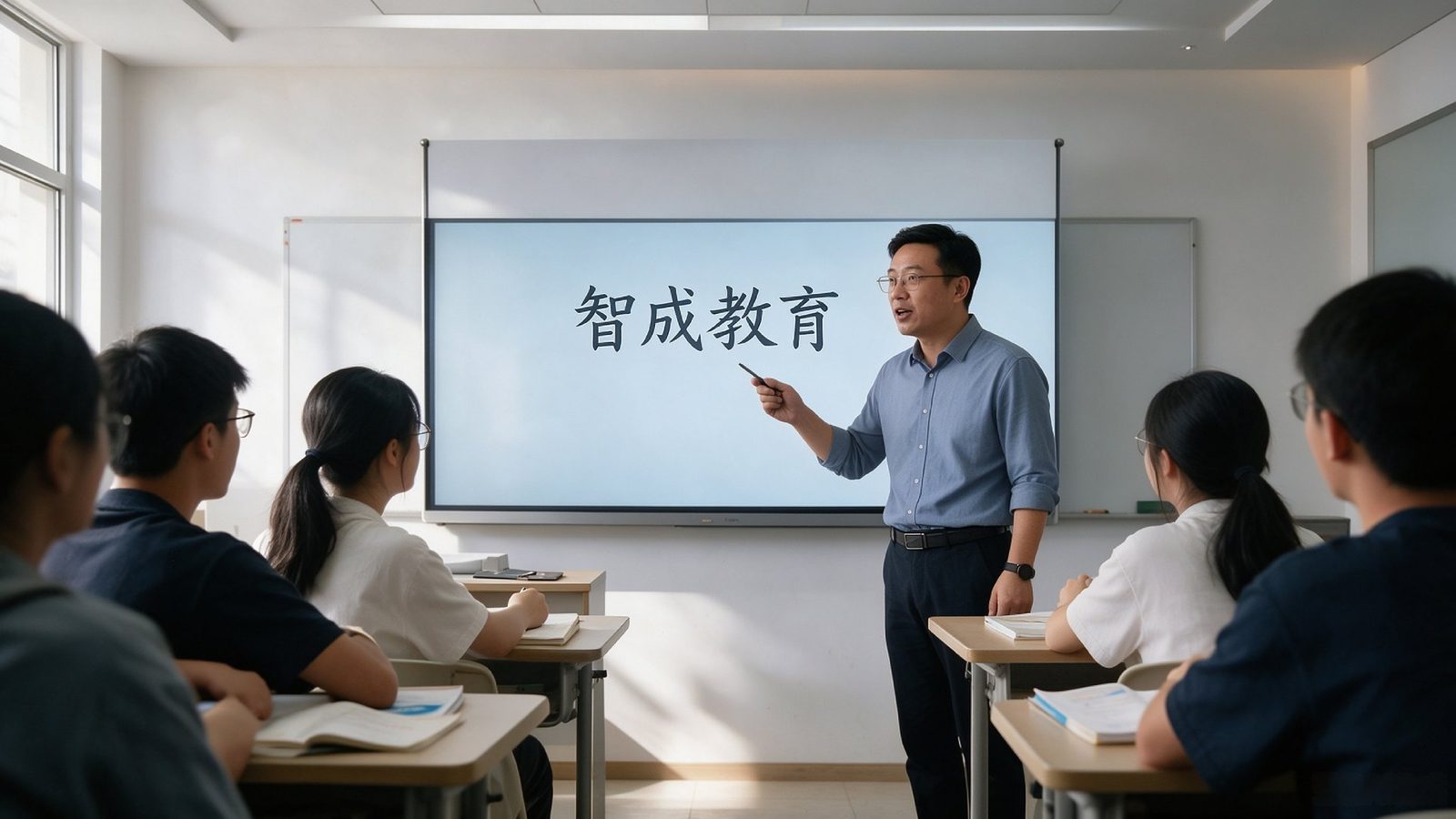 智成空间教育小组咨询现场，咨询师与家长沟通，孩子在旁边